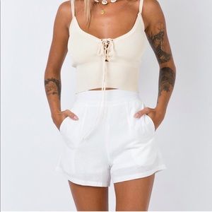 Princess Polly White Shorts! NEVER WORN!